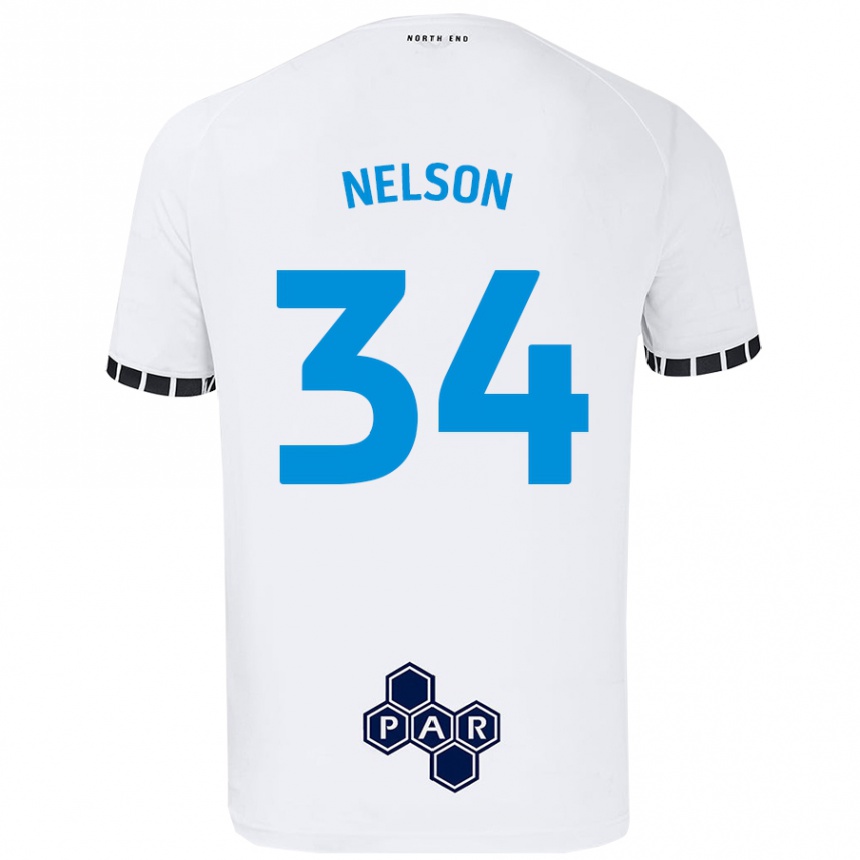 Vaikiškas Kitt Nelson #34 Baltas Namų Marškinėliai 2024/25 T-Shirt