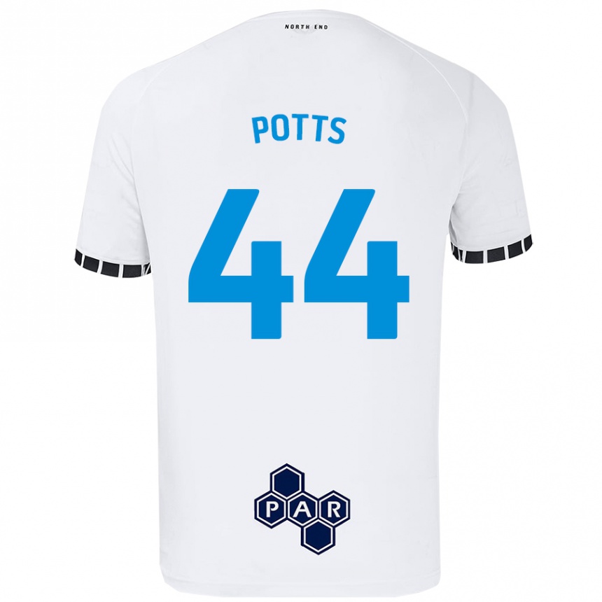 Vaikiškas Brad Potts #44 Baltas Namų Marškinėliai 2024/25 T-Shirt