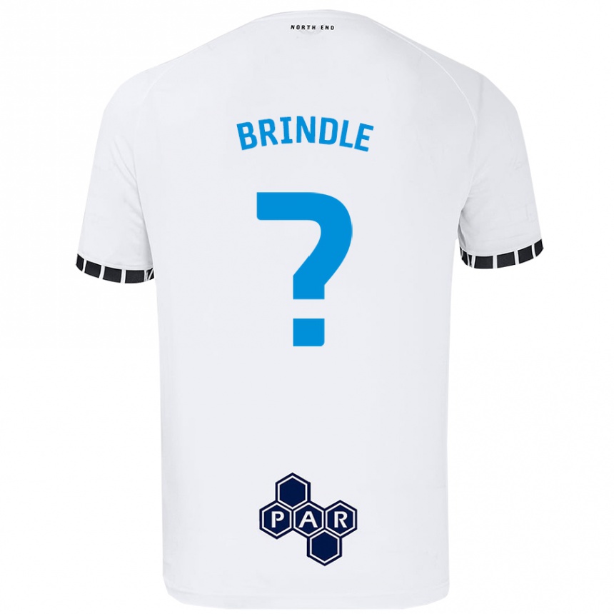 Vaikiškas Jonny Brindle #0 Baltas Namų Marškinėliai 2024/25 T-Shirt