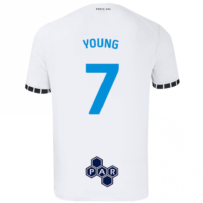 Vaikiškas Danielle Young #7 Baltas Namų Marškinėliai 2024/25 T-Shirt