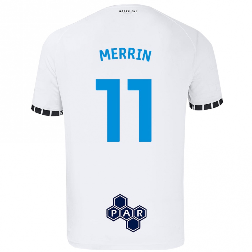 Vaikiškas Laura Merrin #11 Baltas Namų Marškinėliai 2024/25 T-Shirt