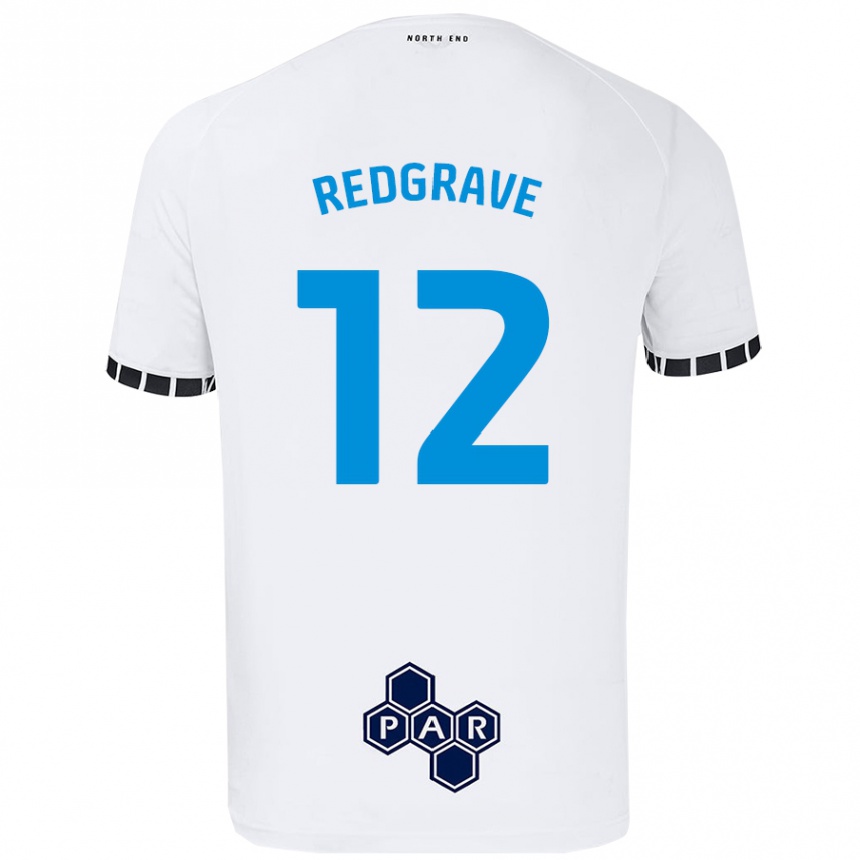 Vaikiškas Jodie Redgrave #12 Baltas Namų Marškinėliai 2024/25 T-Shirt