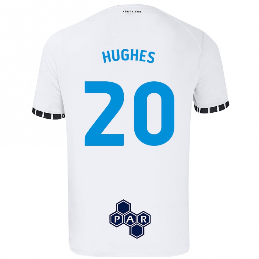 Vaikiškas Amy Hughes #20 Baltas Namų Marškinėliai 2024/25 T-Shirt