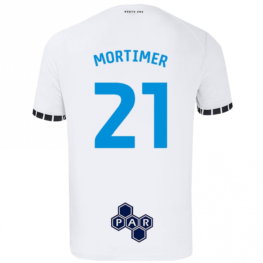 Vaikiškas Jodie Mortimer #21 Baltas Namų Marškinėliai 2024/25 T-Shirt