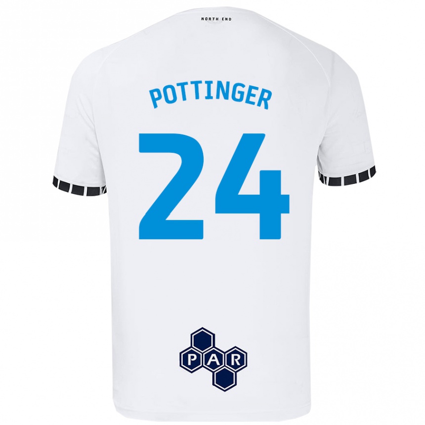 Vaikiškas Kaya Pottinger #24 Baltas Namų Marškinėliai 2024/25 T-Shirt