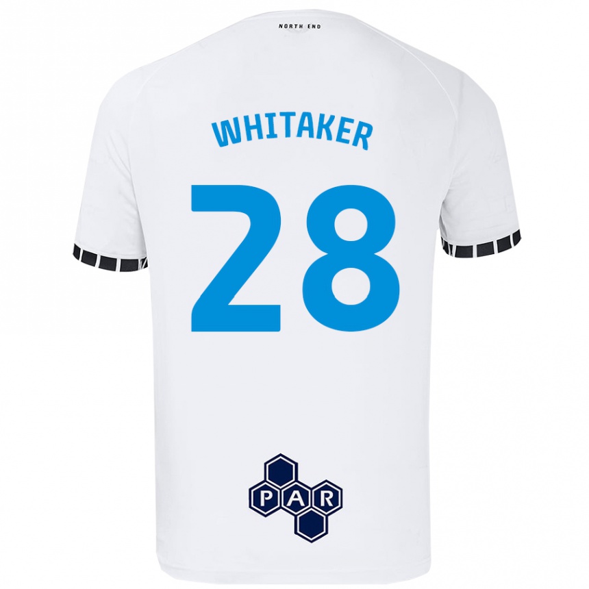 Vaikiškas Eve Whitaker #28 Baltas Namų Marškinėliai 2024/25 T-Shirt