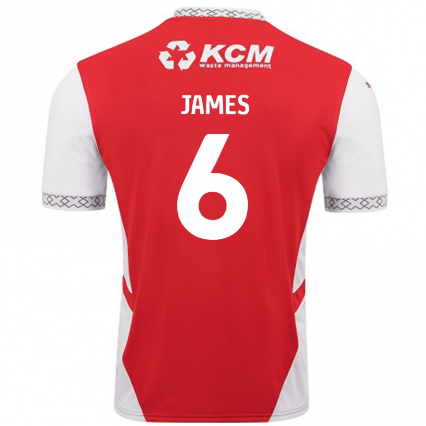 Vaikiškas Reece James #6 Raudona Balta Namų Marškinėliai 2024/25 T-Shirt