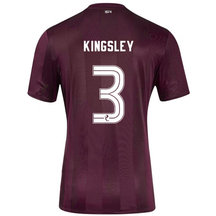 Vaikiškas Stephen Kingsley #3 Burgundija Namų Marškinėliai 2024/25 T-Shirt