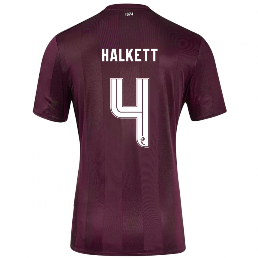 Vaikiškas Craig Halkett #4 Burgundija Namų Marškinėliai 2024/25 T-Shirt