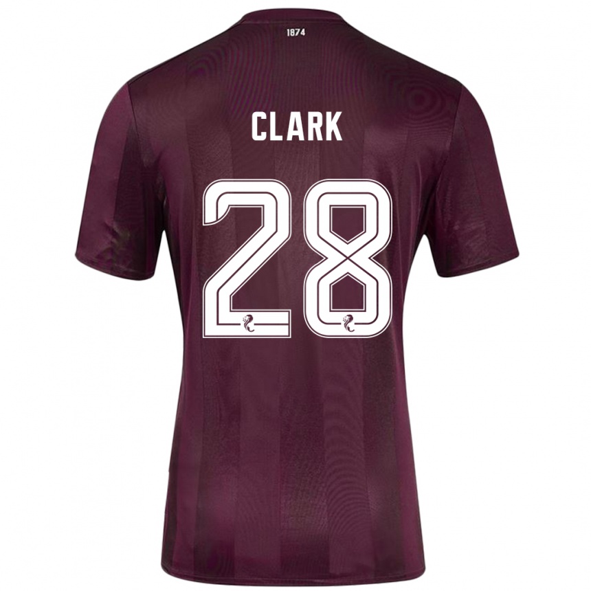 Vaikiškas Zander Clark #28 Burgundija Namų Marškinėliai 2024/25 T-Shirt