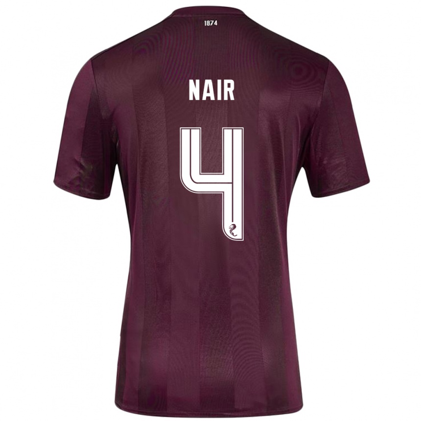 Vaikiškas Kenzi Nair #4 Burgundija Namų Marškinėliai 2024/25 T-Shirt