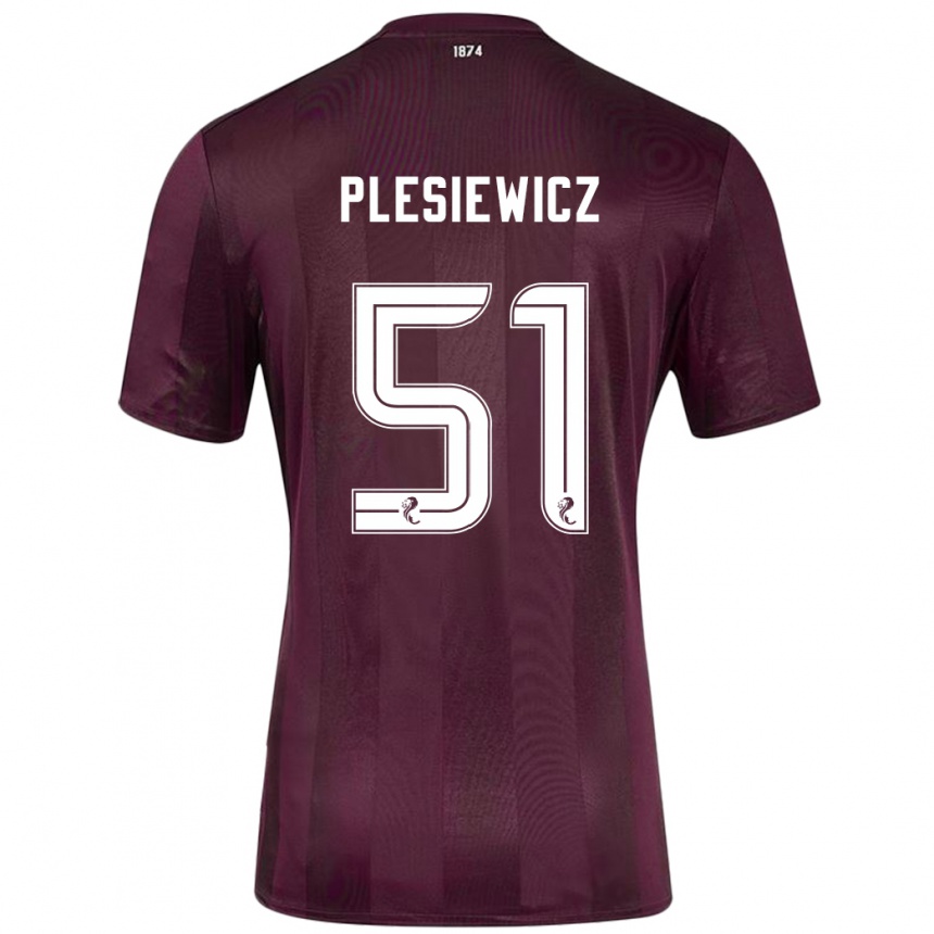 Vaikiškas Szymon Plesiewicz #51 Burgundija Namų Marškinėliai 2024/25 T-Shirt