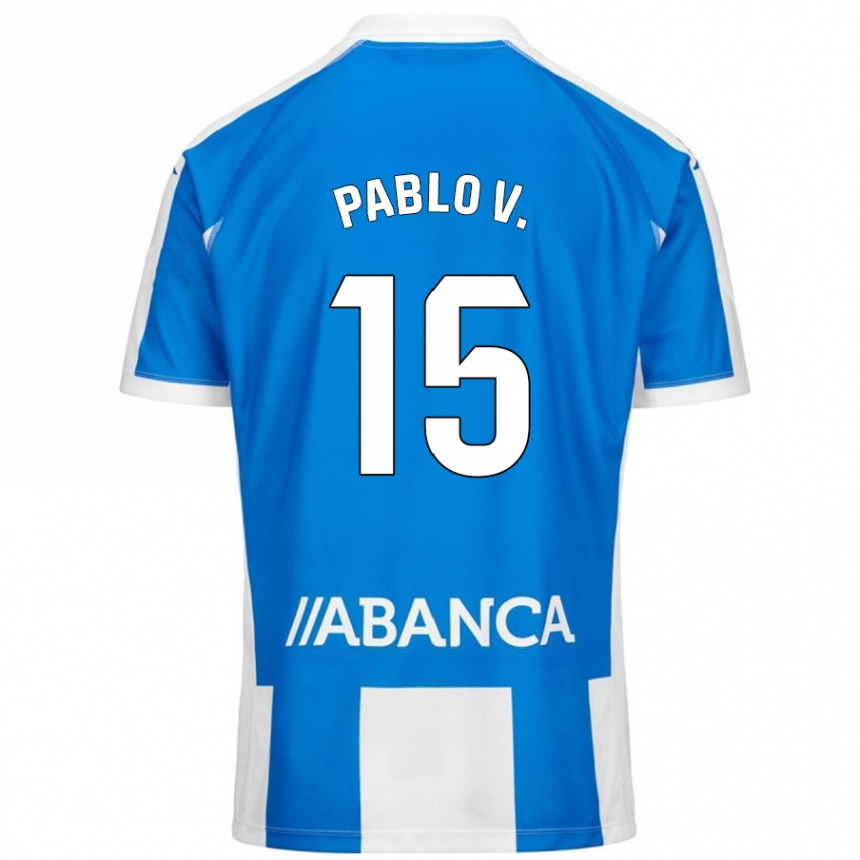 Vaikiškas Pablo Vázquez #15 Mėlyna Balta Namų Marškinėliai 2024/25 T-Shirt