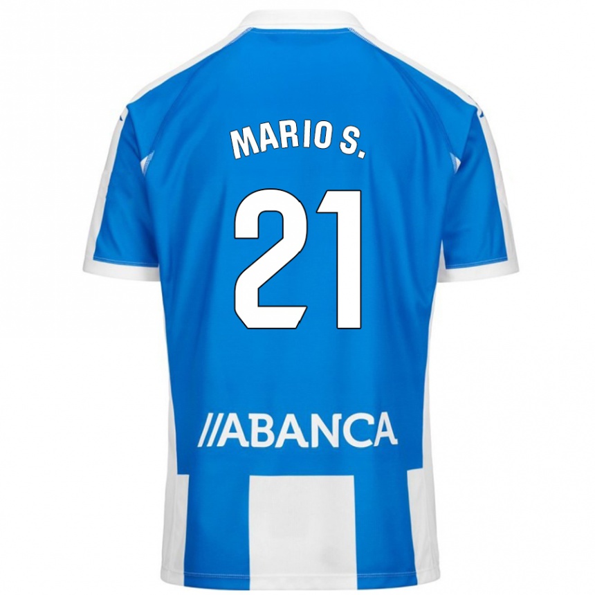 Vaikiškas Mario Soriano #21 Mėlyna Balta Namų Marškinėliai 2024/25 T-Shirt