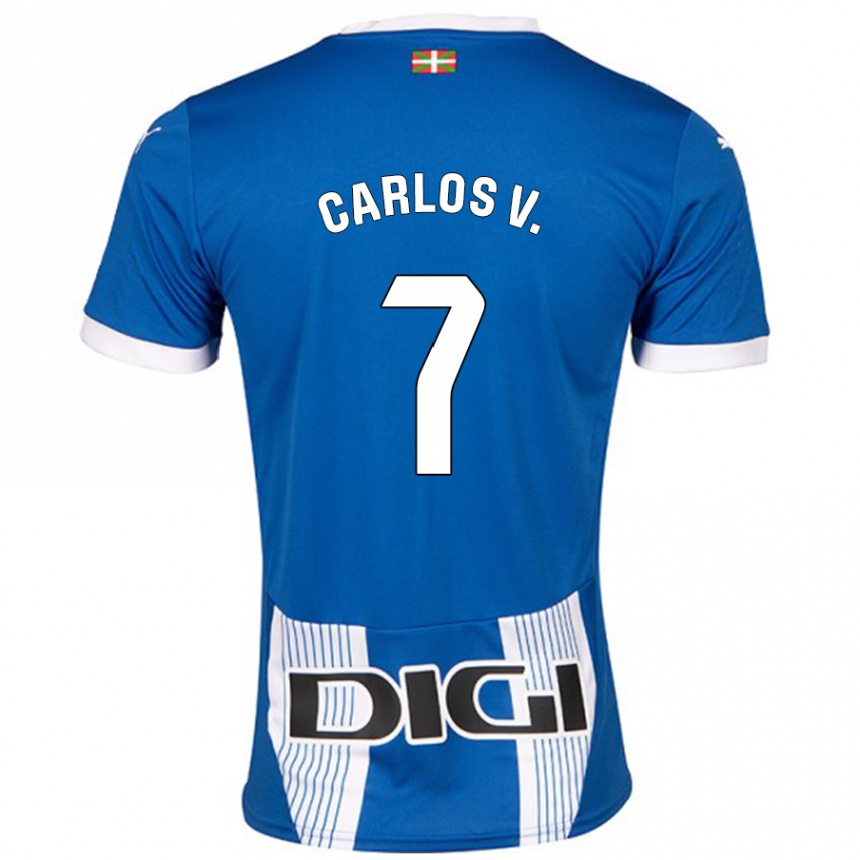 Vaikiškas Carlos Vicente #7 Mėlyna Namų Marškinėliai 2024/25 T-Shirt