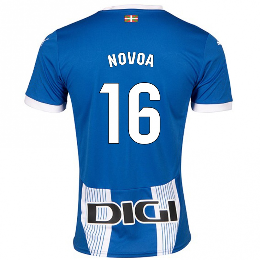 Vaikiškas Hugo Novoa #16 Mėlyna Namų Marškinėliai 2024/25 T-Shirt