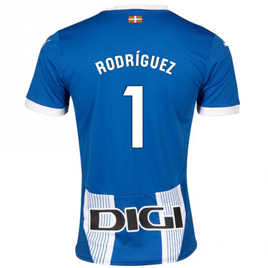 Vaikiškas Adrián Rodríguez #1 Mėlyna Namų Marškinėliai 2024/25 T-Shirt