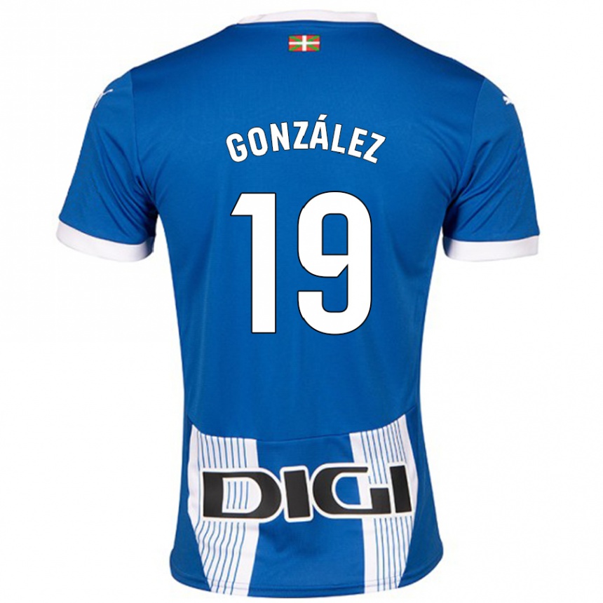 Vaikiškas Aimar González #19 Mėlyna Namų Marškinėliai 2024/25 T-Shirt