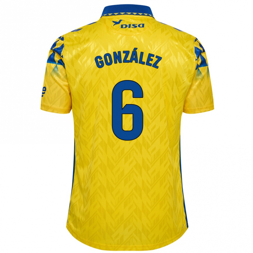 Vaikiškas Fabio González #6 Geltona Mėlyna Namų Marškinėliai 2024/25 T-Shirt