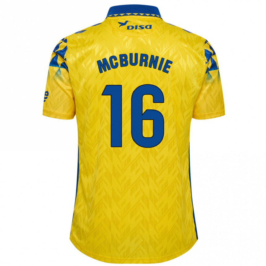 Vaikiškas Oli Mcburnie #16 Geltona Mėlyna Namų Marškinėliai 2024/25 T-Shirt