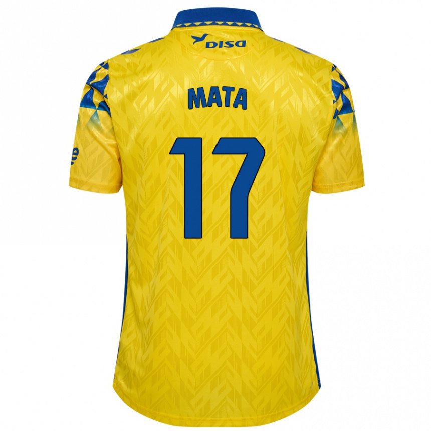 Vaikiškas Jaime Mata #17 Geltona Mėlyna Namų Marškinėliai 2024/25 T-Shirt