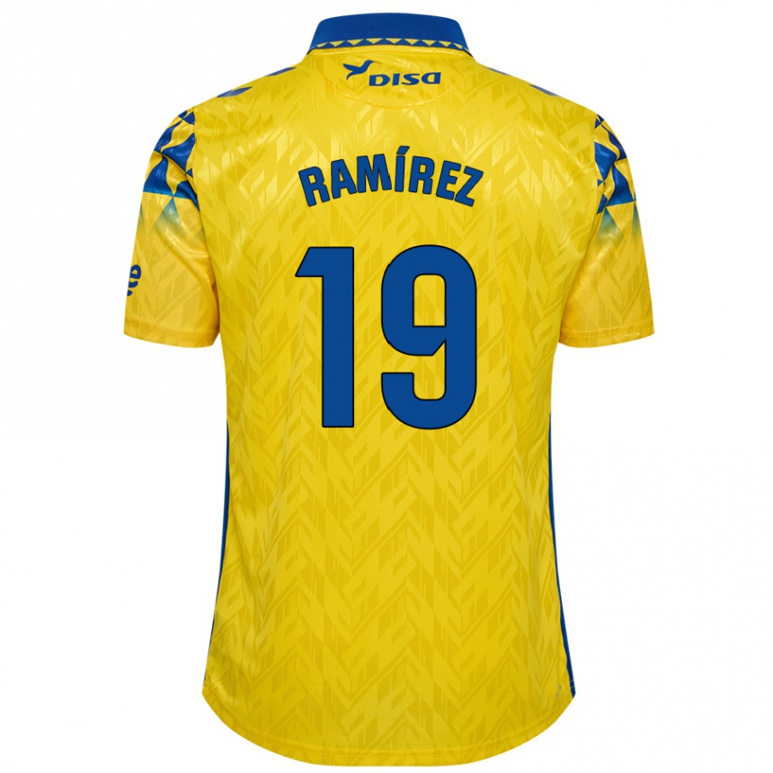 Vaikiškas Sandro Ramírez #19 Geltona Mėlyna Namų Marškinėliai 2024/25 T-Shirt