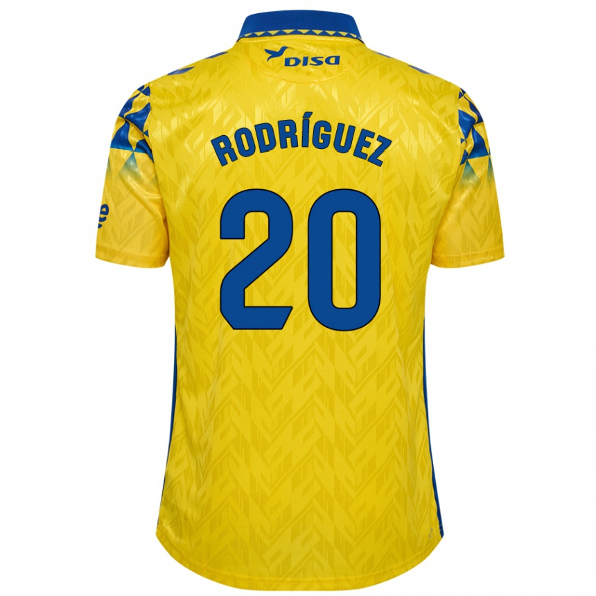 Vaikiškas Kirian Rodríguez #20 Geltona Mėlyna Namų Marškinėliai 2024/25 T-Shirt