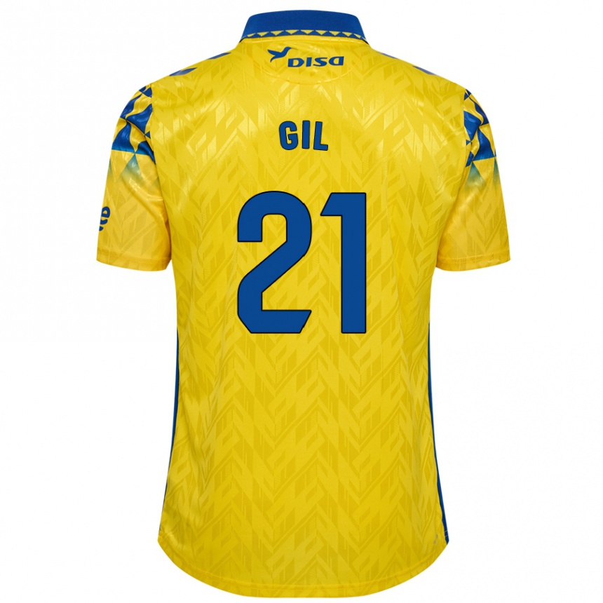 Vaikiškas Iván Gil #21 Geltona Mėlyna Namų Marškinėliai 2024/25 T-Shirt