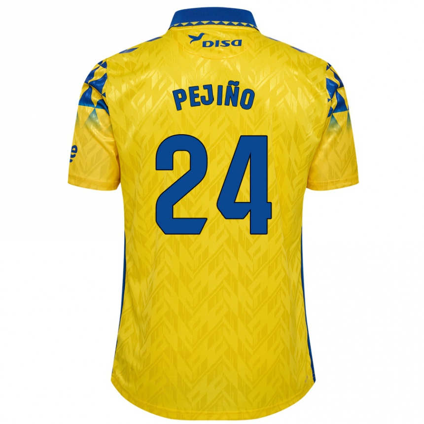 Vaikiškas Pejiño #24 Geltona Mėlyna Namų Marškinėliai 2024/25 T-Shirt