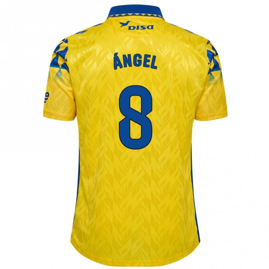 Vaikiškas José Ángel #8 Geltona Mėlyna Namų Marškinėliai 2024/25 T-Shirt