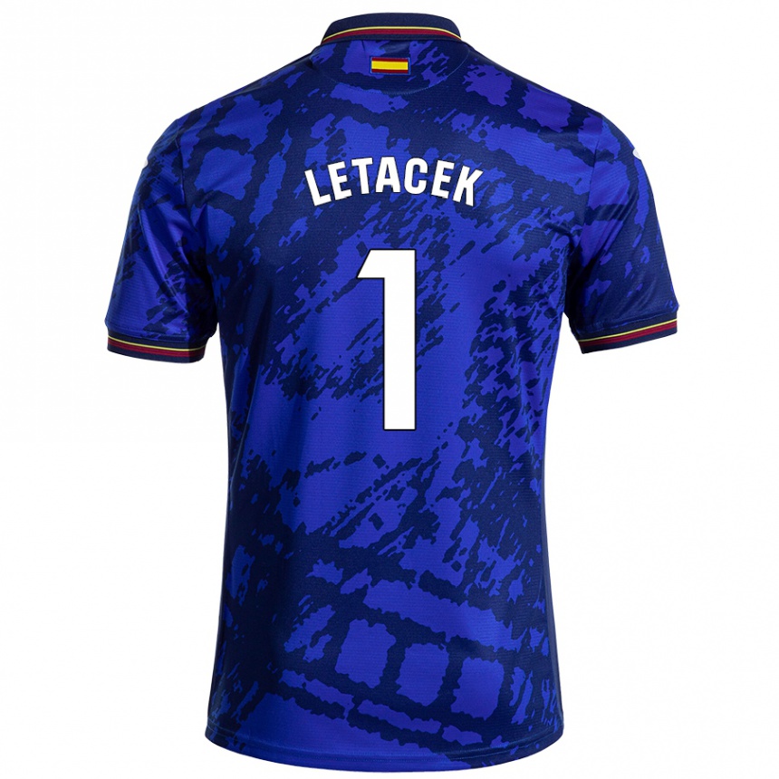 Vaikiškas Jiri Letacek #1 Tamsesnė Mėlyna Namų Marškinėliai 2024/25 T-Shirt