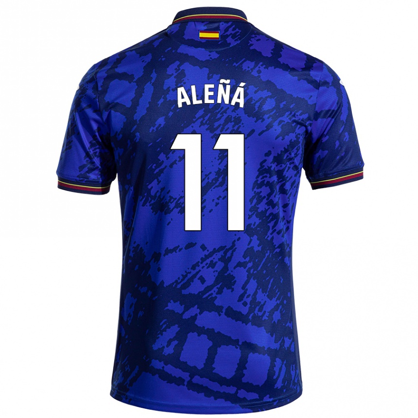 Vaikiškas Carles Aleñá #11 Tamsesnė Mėlyna Namų Marškinėliai 2024/25 T-Shirt