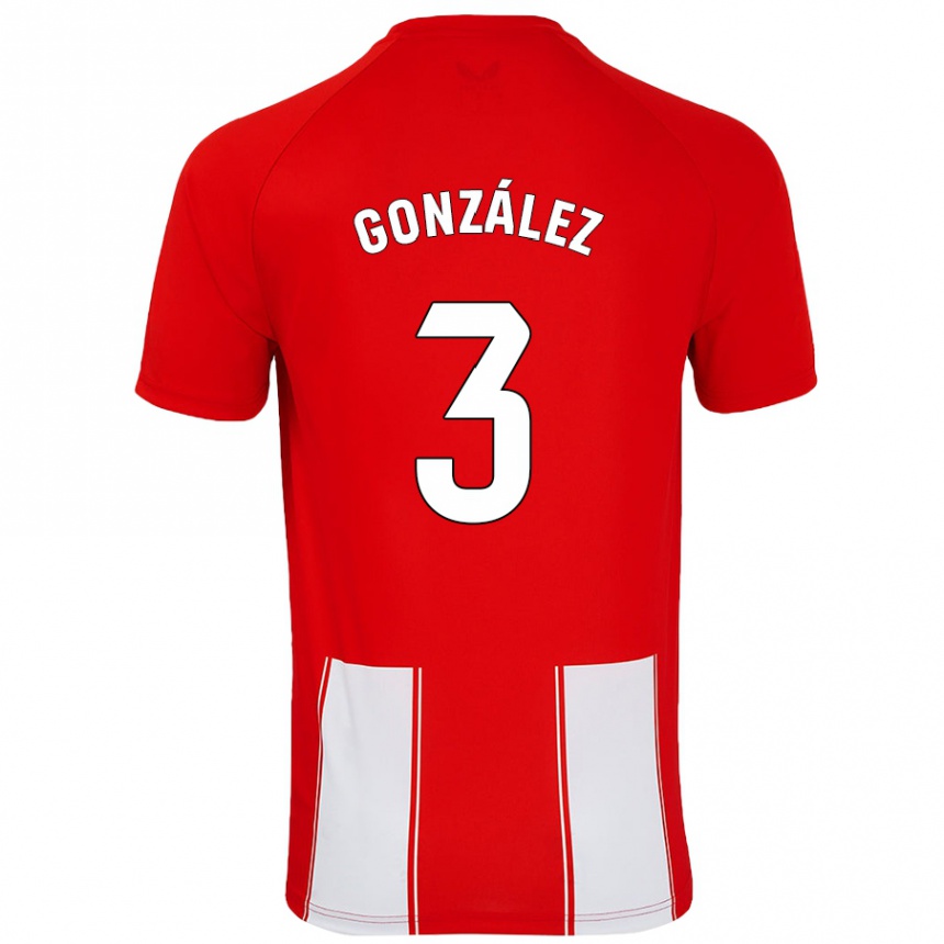 Vaikiškas Edgar González #3 Raudona Balta Namų Marškinėliai 2024/25 T-Shirt