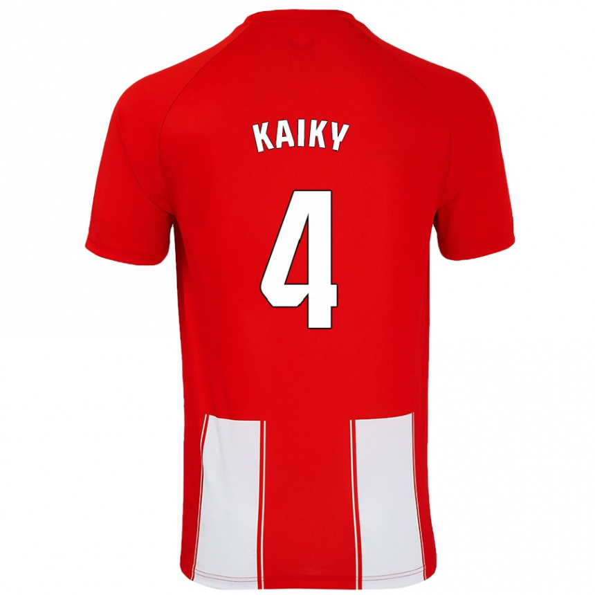 Vaikiškas Kaiky #4 Raudona Balta Namų Marškinėliai 2024/25 T-Shirt