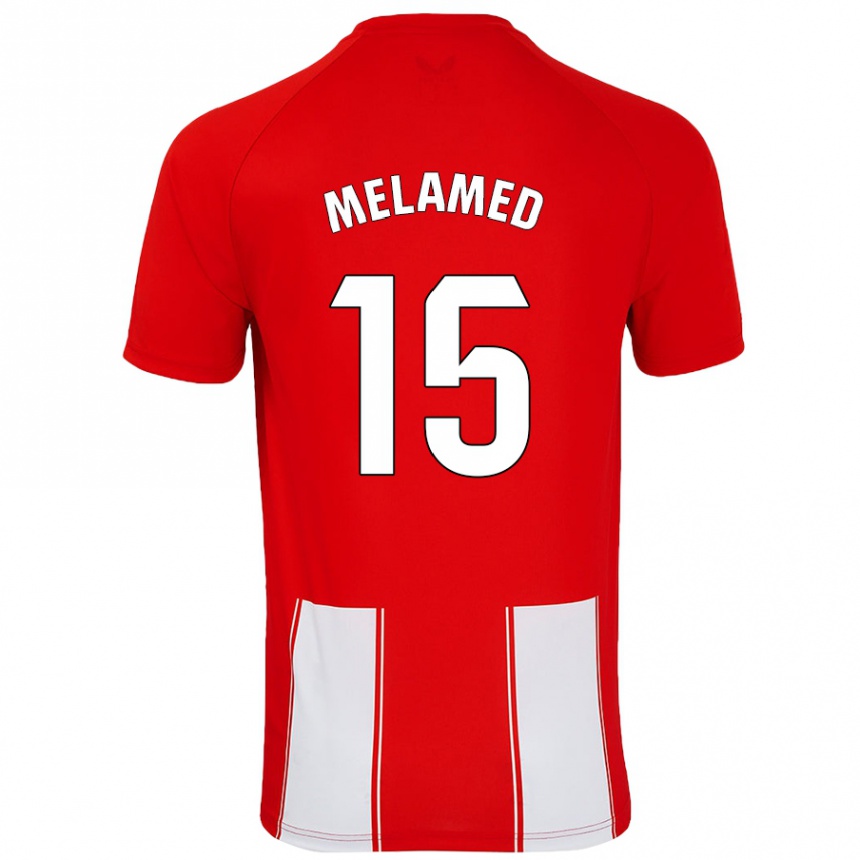 Vaikiškas Nico Melamed #15 Raudona Balta Namų Marškinėliai 2024/25 T-Shirt