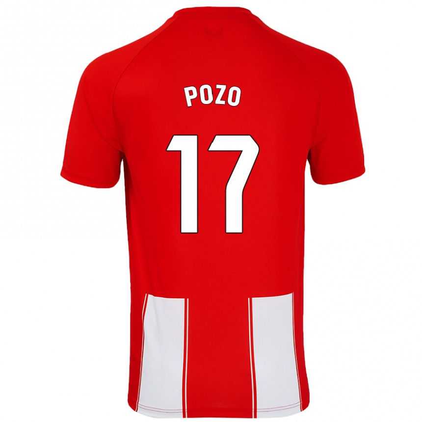 Vaikiškas Álex Pozo #17 Raudona Balta Namų Marškinėliai 2024/25 T-Shirt