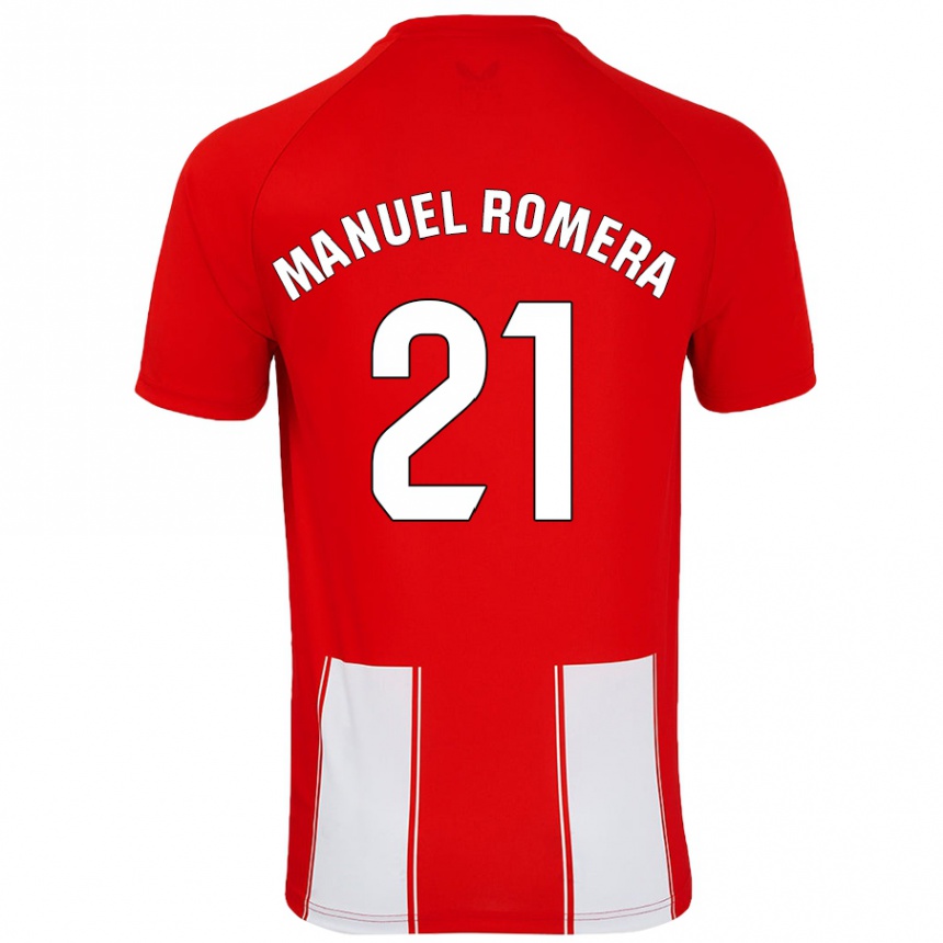 Vaikiškas José Manuel Romera #21 Raudona Balta Namų Marškinėliai 2024/25 T-Shirt