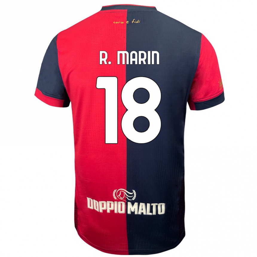 Vaikiškas Răzvan Marin #18 Raudona Tamsesnė Mėlyna Namų Marškinėliai 2024/25 T-Shirt