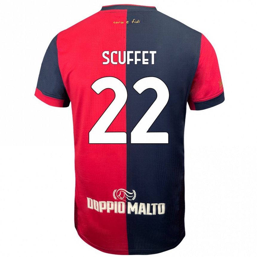 Vaikiškas Simone Scuffet #22 Raudona Tamsesnė Mėlyna Namų Marškinėliai 2024/25 T-Shirt