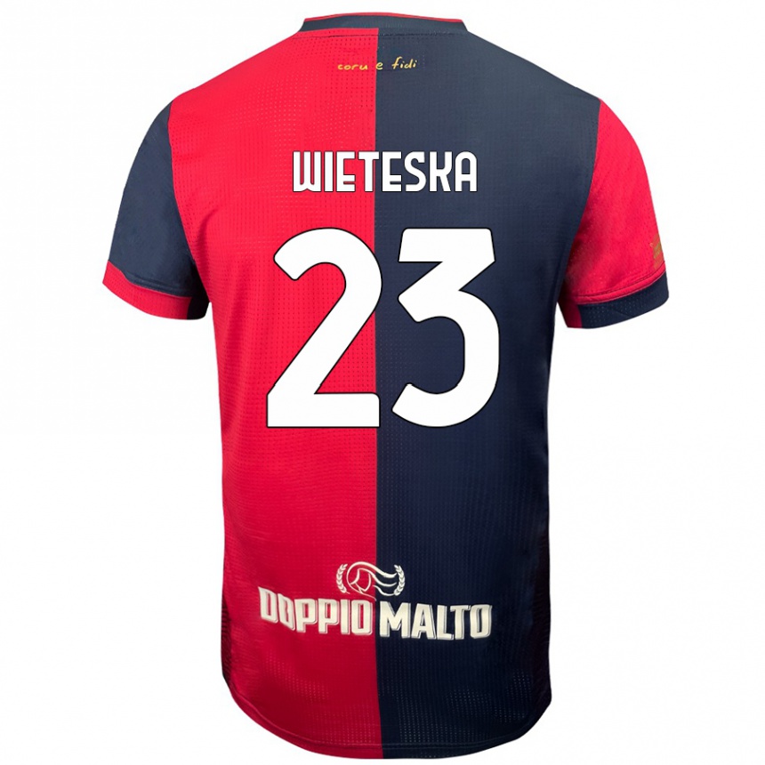 Vaikiškas Mateusz Wieteska #23 Raudona Tamsesnė Mėlyna Namų Marškinėliai 2024/25 T-Shirt