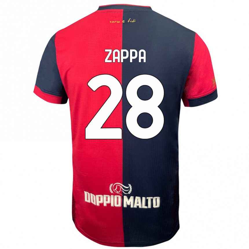 Vaikiškas Gabriele Zappa #28 Raudona Tamsesnė Mėlyna Namų Marškinėliai 2024/25 T-Shirt