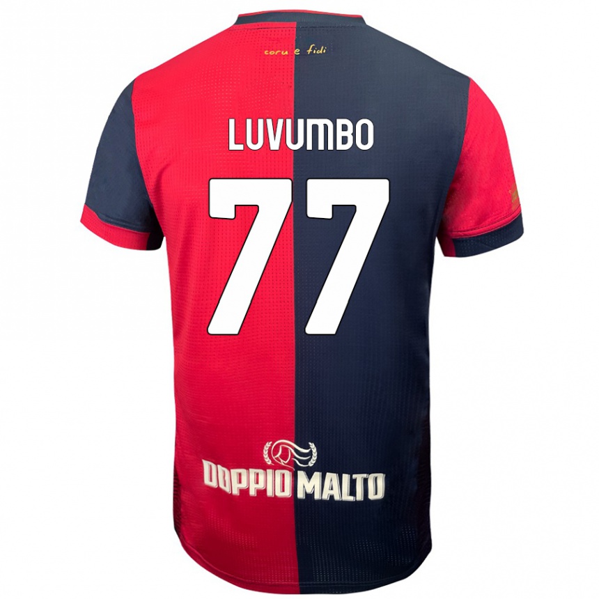 Vaikiškas Zito Luvumbo #77 Raudona Tamsesnė Mėlyna Namų Marškinėliai 2024/25 T-Shirt