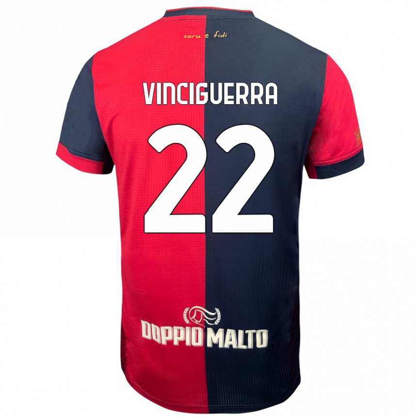 Vaikiškas Alessandro Vinciguerra #22 Raudona Tamsesnė Mėlyna Namų Marškinėliai 2024/25 T-Shirt