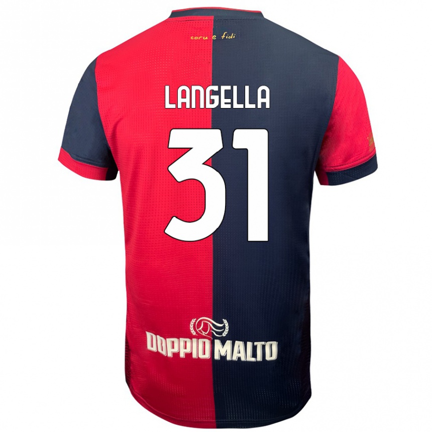 Vaikiškas Matteo Langella #31 Raudona Tamsesnė Mėlyna Namų Marškinėliai 2024/25 T-Shirt