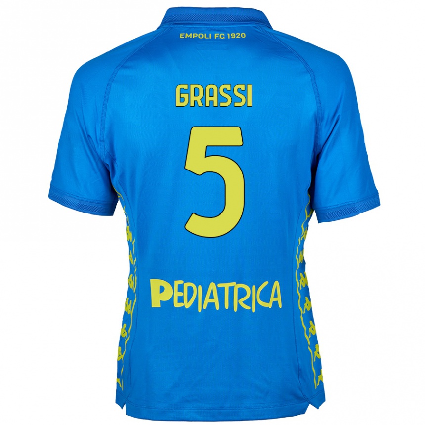 Vaikiškas Alberto Grassi #5 Mėlyna Namų Marškinėliai 2024/25 T-Shirt