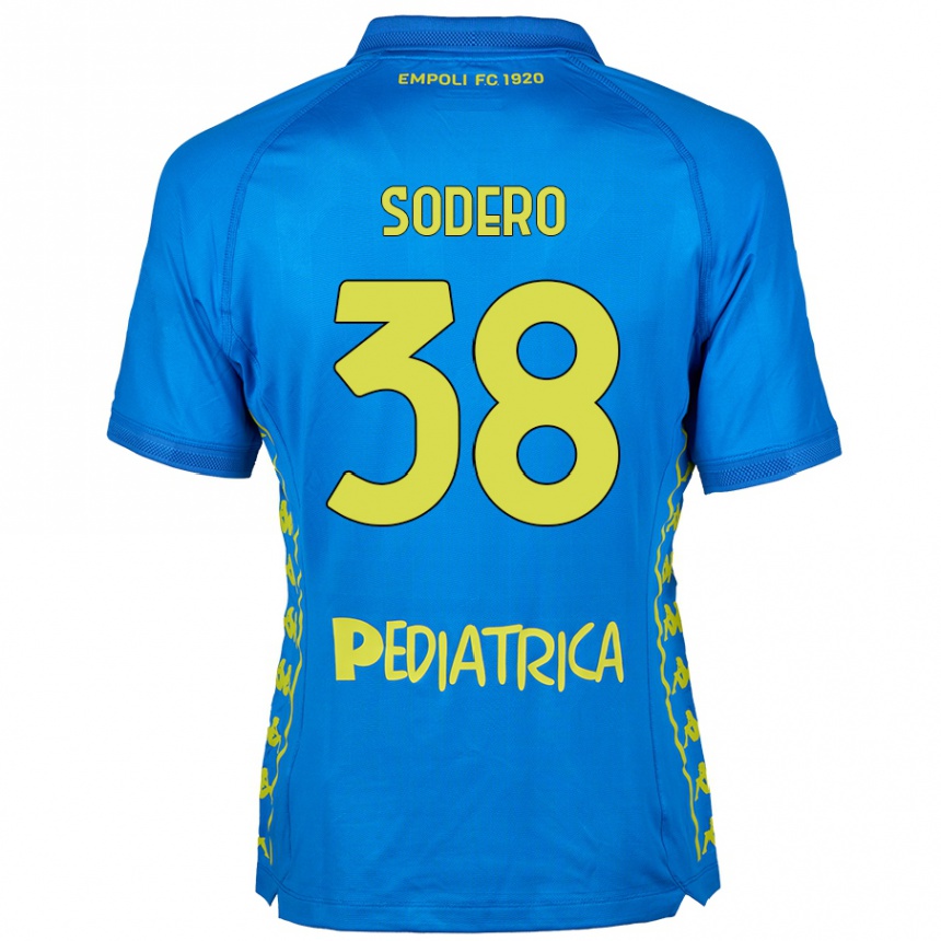 Vaikiškas Andrea Sodero #38 Mėlyna Namų Marškinėliai 2024/25 T-Shirt