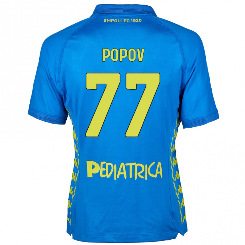 Vaikiškas Bogdan Popov #77 Mėlyna Namų Marškinėliai 2024/25 T-Shirt