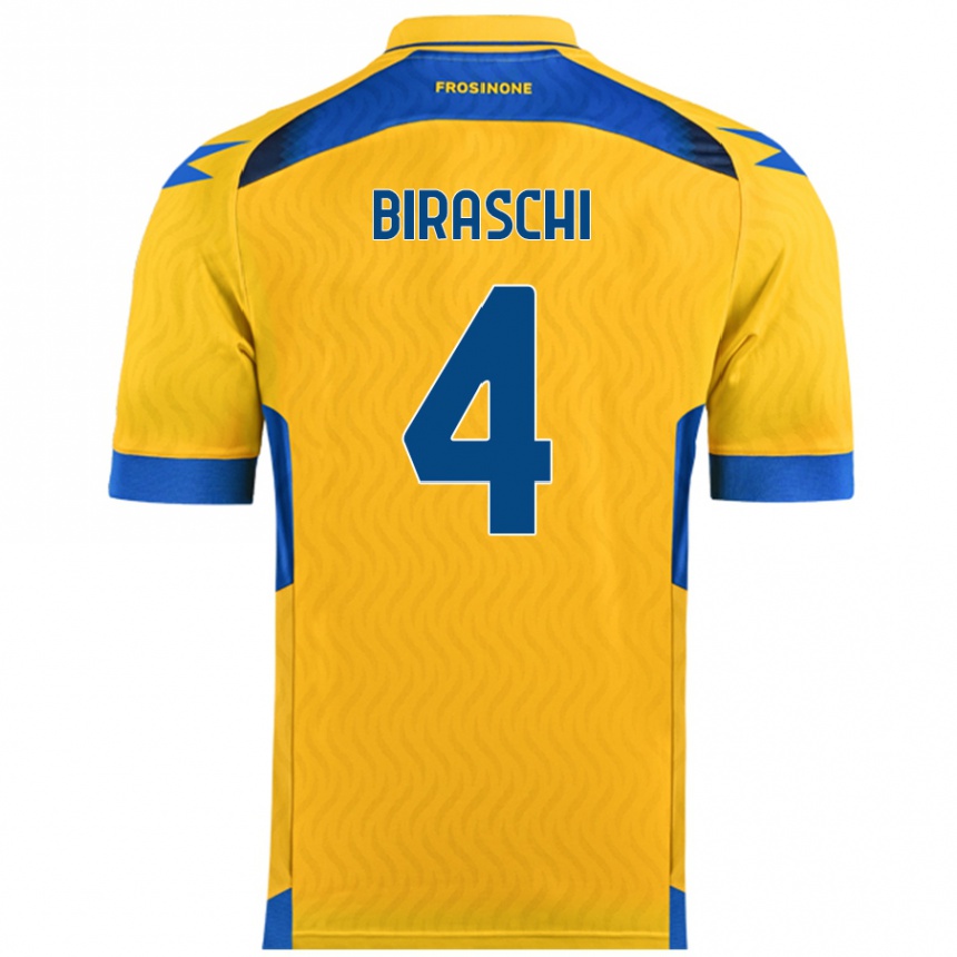 Vaikiškas Davide Biraschi #4 Geltona Namų Marškinėliai 2024/25 T-Shirt