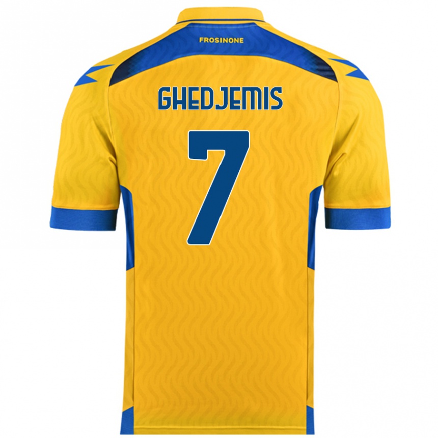 Vaikiškas Farès Ghedjemis #7 Geltona Namų Marškinėliai 2024/25 T-Shirt