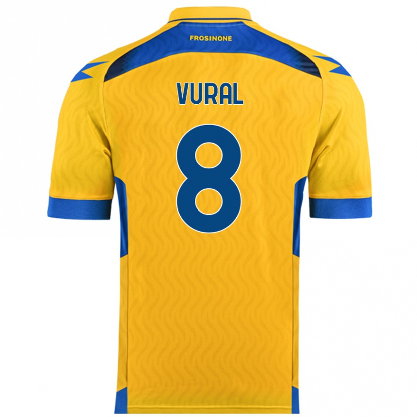 Vaikiškas İsak Vural #8 Geltona Namų Marškinėliai 2024/25 T-Shirt